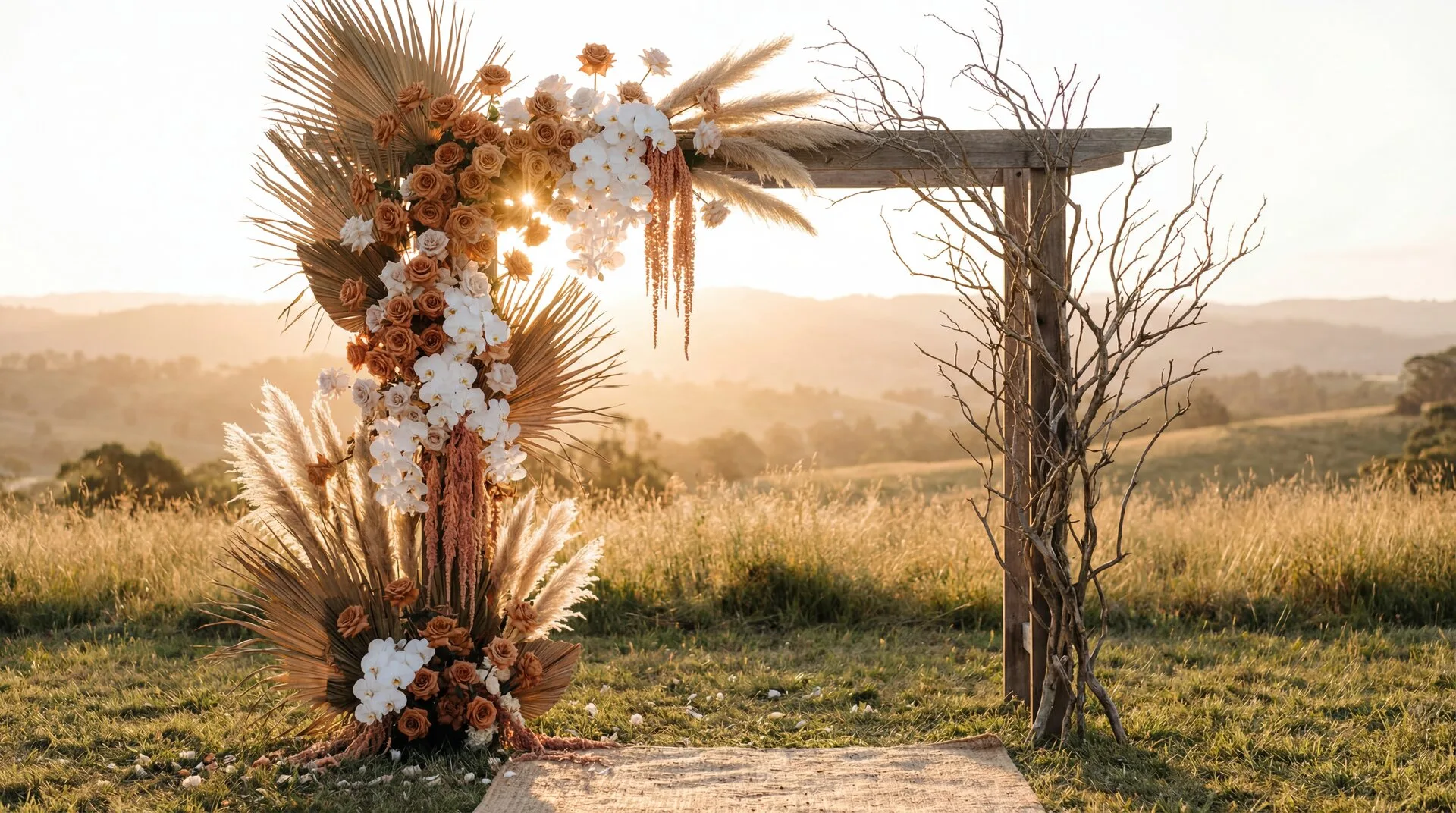 Festliche Hochzeitstafel mit floraler Tischdekoration